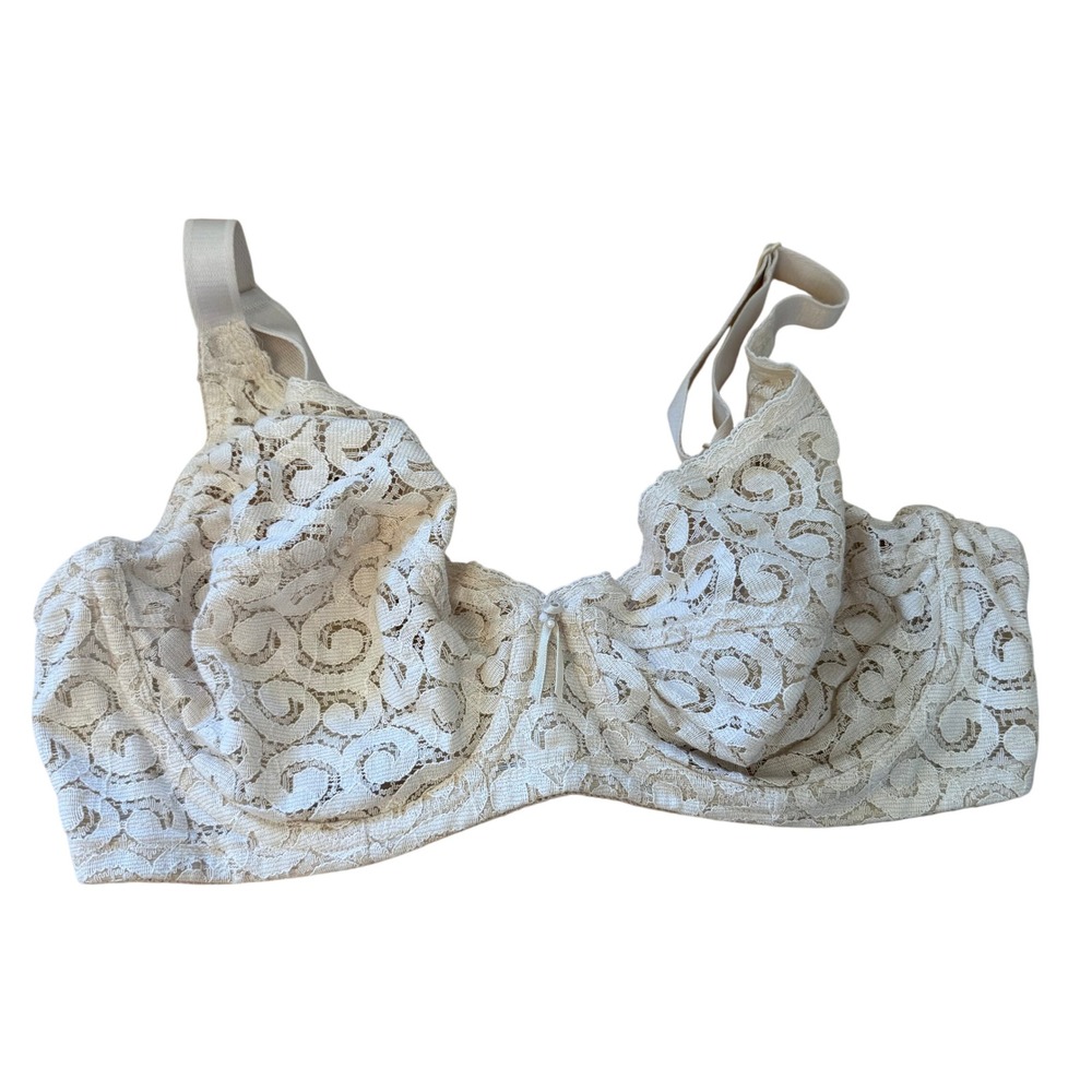 Wacoal‎ Lace Bra 34D Beige Full Coverage Adjustable Everyday Lingerie